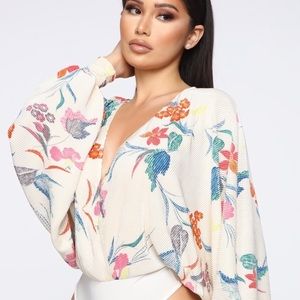 Fashion Nova’s “Laying on Flowers” bodysuit✨